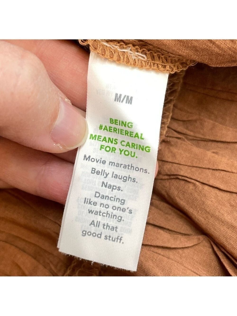 NWT Aerie Brown Tie Front Tiered Tank Top M - Picture 13 of 16
